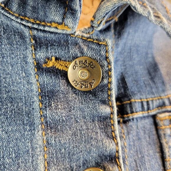 Angfu Blue Embroidered Star Denim Jean Jacket - Picture 12 of 12